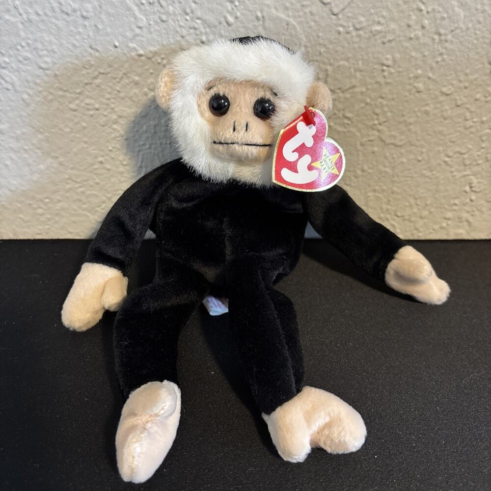 Ty Beanie Baby Mooch The Monkey DOB August 1, 1998